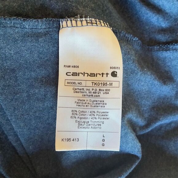 Carhartt Men's Graphic Logo T-Shirt Blue Heather Size L Short Sleeve - Picture 5 of 6